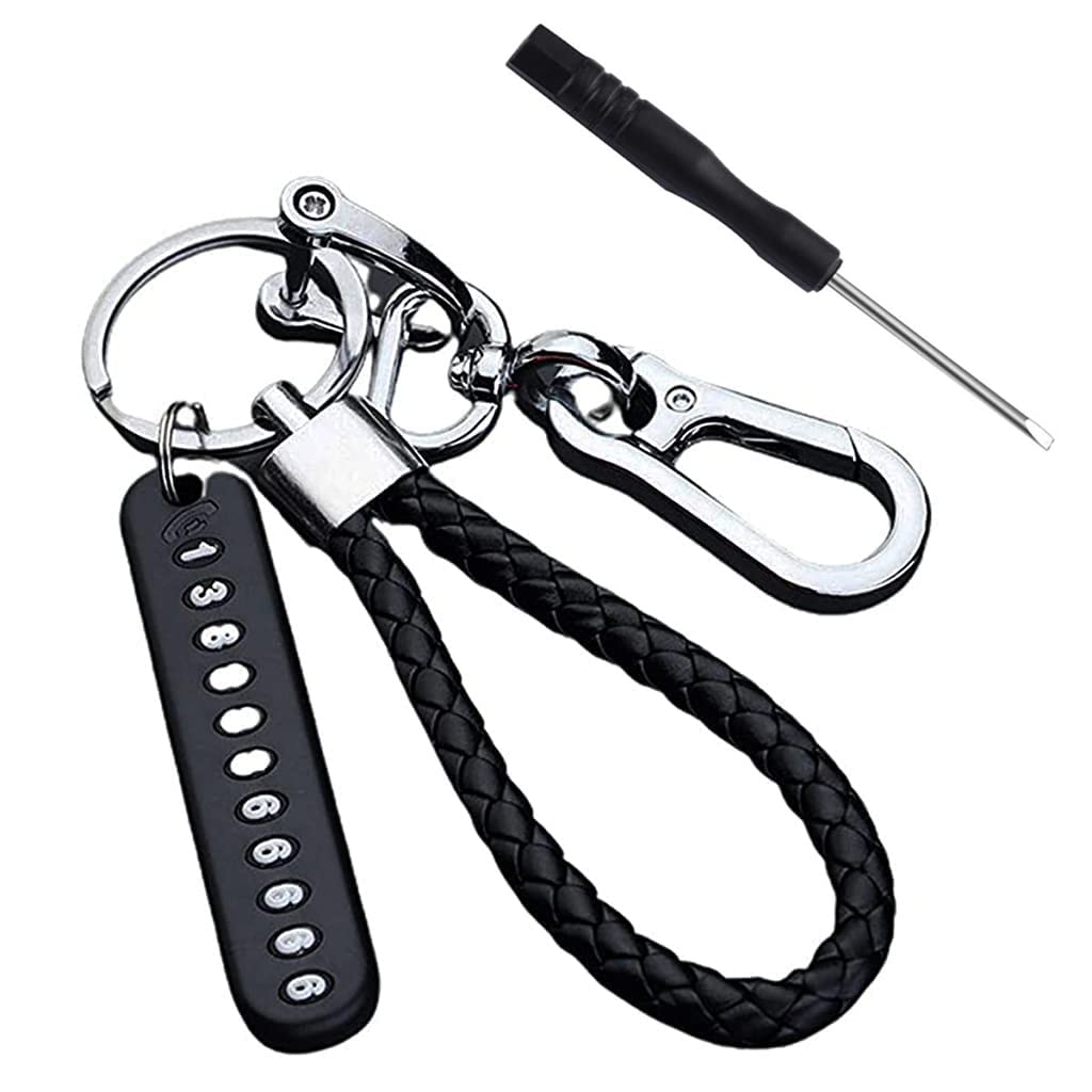 GUSTAVE Keychain Anti Lost Car Keychain with Phone Number Pendant Universal Car Keychain Heavy Duty Alloy Car Keychain with Woven Hand Strap GUSTAVE Keychain Anti Lost Car Keychain with Phone Number Pendant Universal Car Keychain Heavy Duty Alloy Car Keychain with Woven Hand Strap